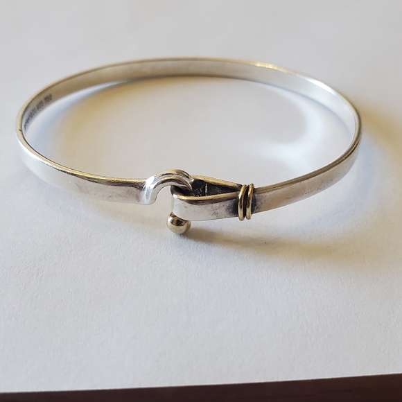 Tiffany & Co. Hook & Eye Silver and 18K Gold Bracelet - Retired - Picture 2 of 7